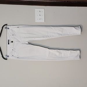Hudson Collin Ankle Crop Flap Pockets White Low Rise Skinny Jeans Size 27